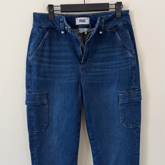 PAIGE Dion High Rise Bootcut Cargo Jeans in Gracielou Size 29 - Picture 6 of 13
